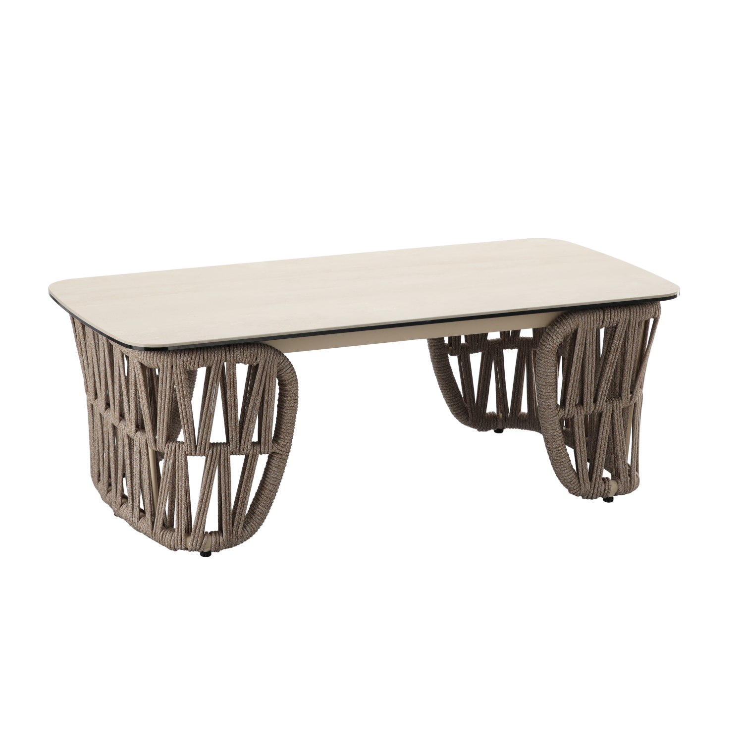 ZESTAW MEBLI ALUMINIOWYCH ( SOFA + 2 FOTELE + STOLIK ) BEŻOWE + BEŻOWE PODUSZKI - obrazek 7