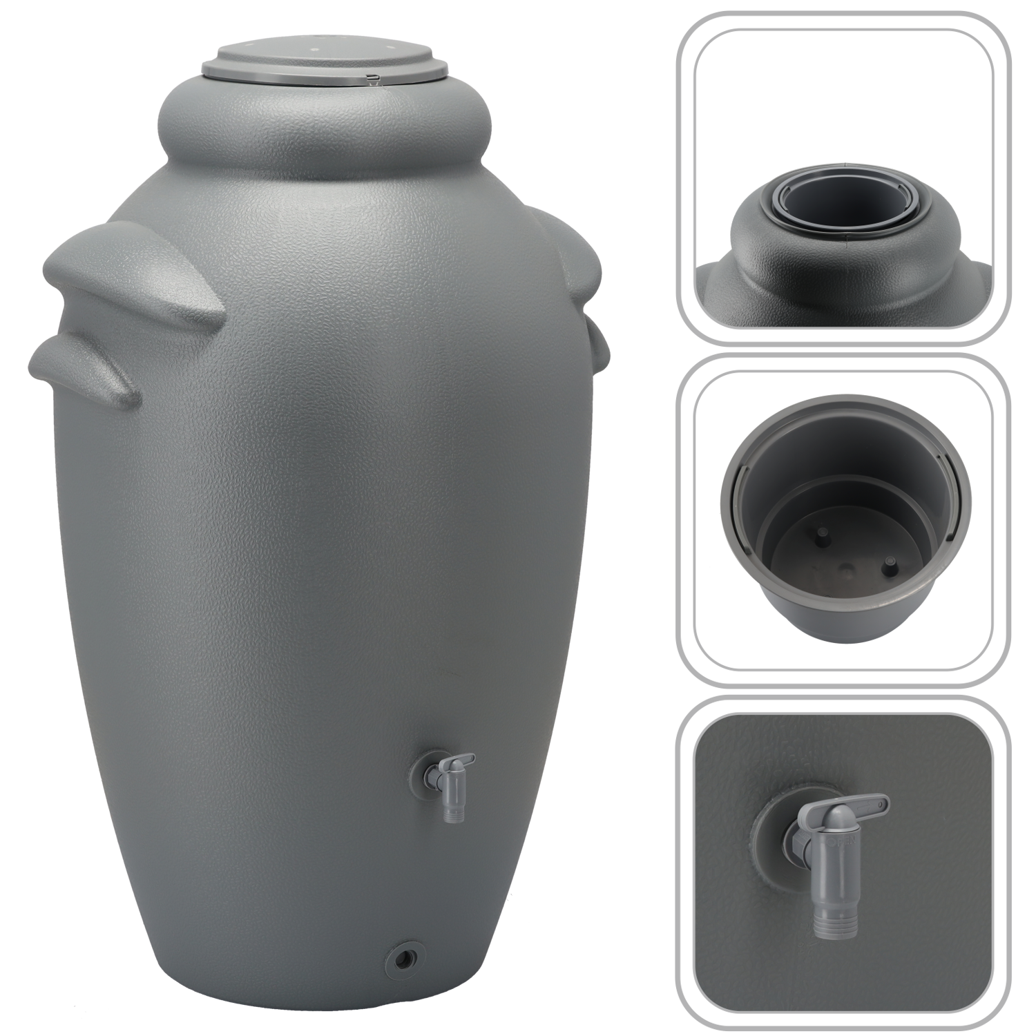 ZBIORNIK NA DESZCZÓWKĘ VIRGA 350 L SZARY *3471 - obrazek 4