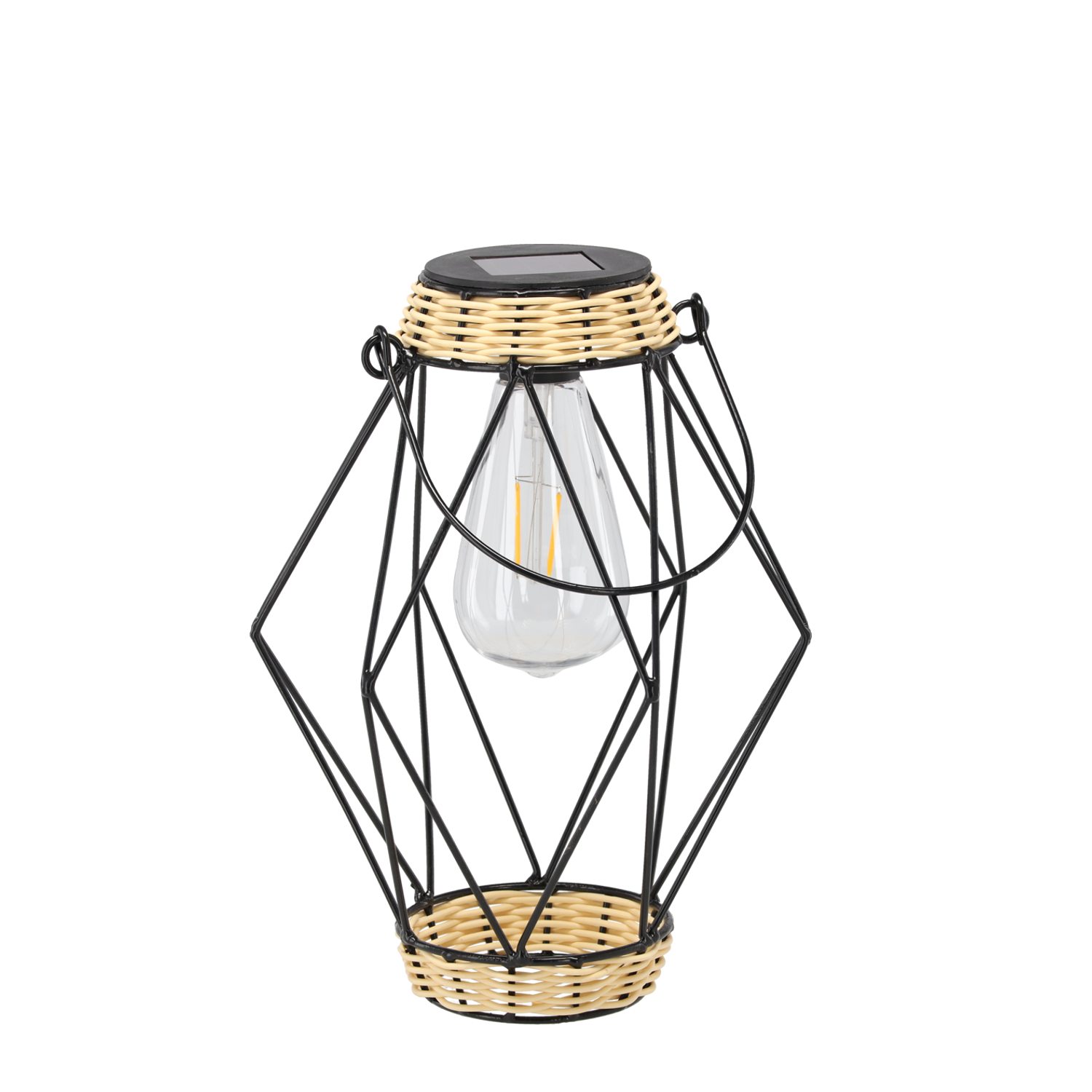 LAMPION SOLARNY METALOWY CZARNY 22 CM LED