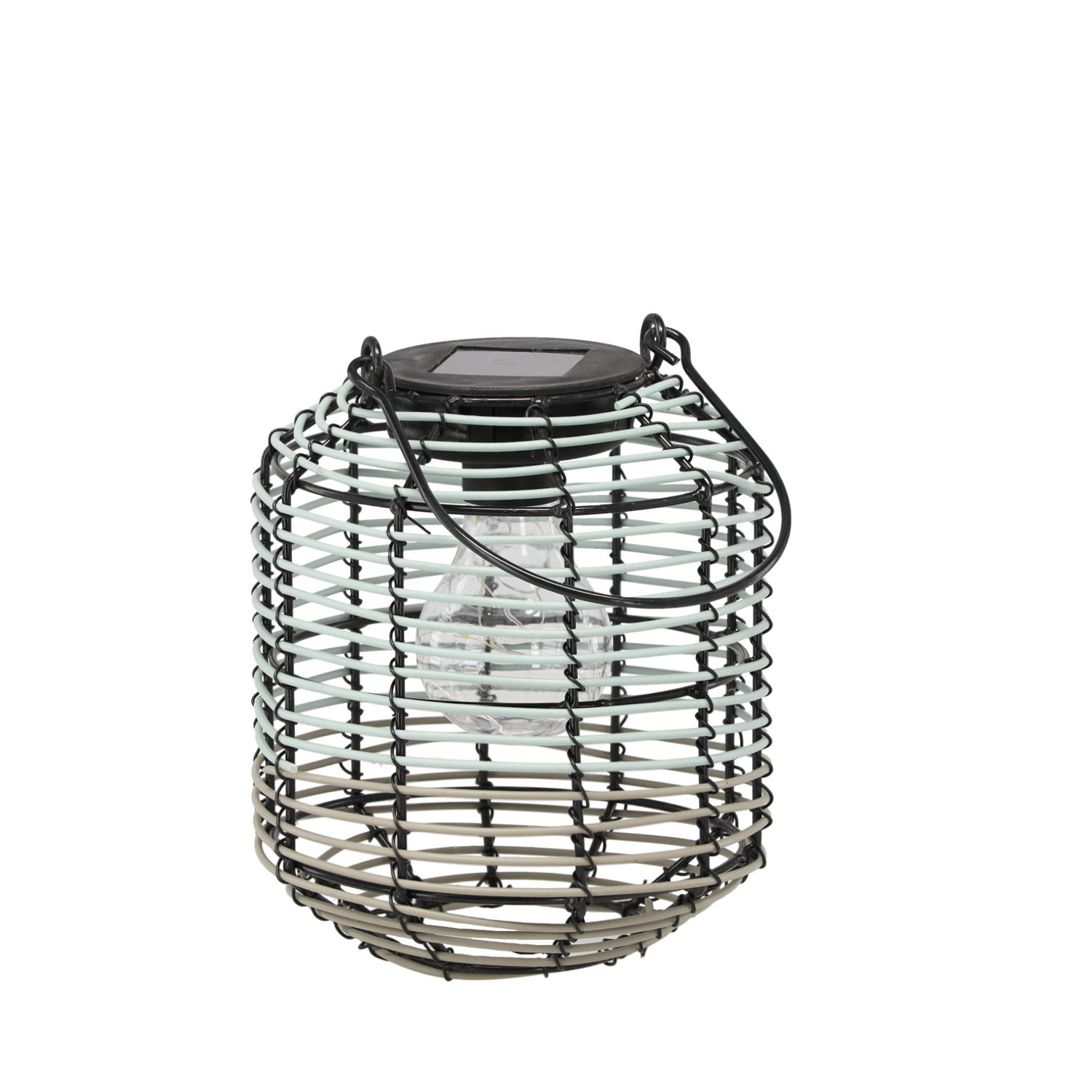 LAMPION SOLARNY ZIELONO-SZARY 19 CM LED