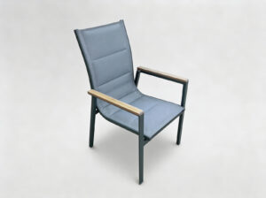 KRZESŁO ALUMINIOWE OGRODOWE POLYWOOD 64 x 55 x 91 CM CIEMNE SZARE