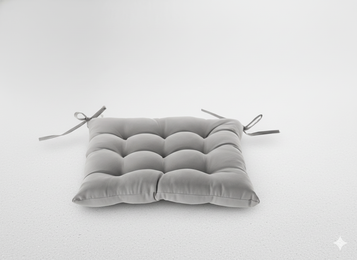 PODUSZKA NA KRZESŁO 40 x 40 x 6 CM JASNOSZARA