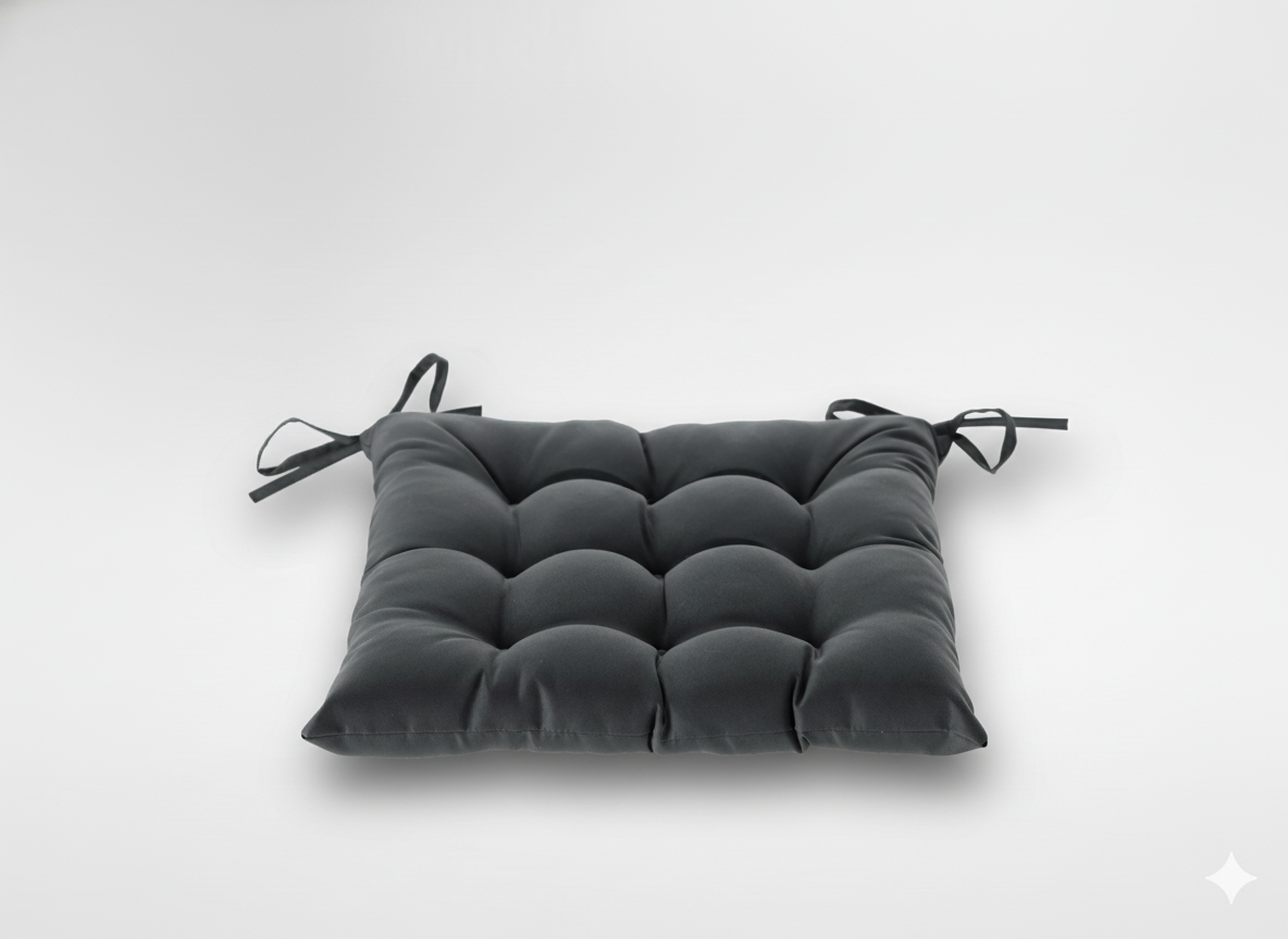 PODUSZKA NA KRZESŁO 40 x 40 x 6 CM CIEMNOSZARA