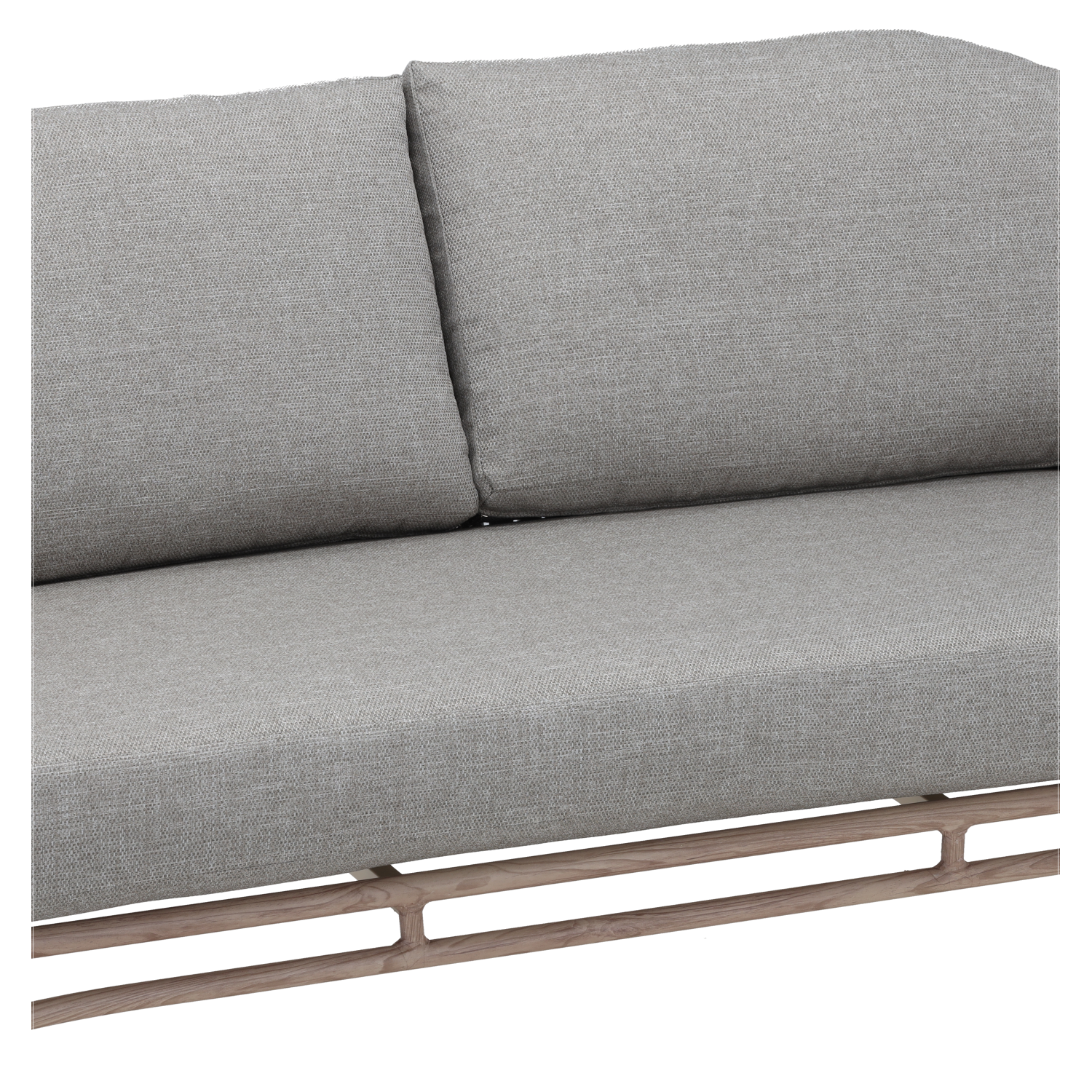 ZESTAW MEBLI ALUMINIOWYCH "VALLETTA" (SOFA + 2 FOTELE + STOLIK) BEŻOWY + SZARE PODUSZKI - obrazek 12