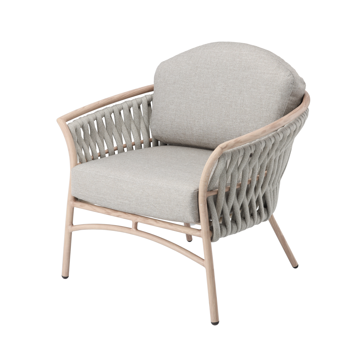 ZESTAW MEBLI ALUMINIOWYCH "VALLETTA" (SOFA + 2 FOTELE + STOLIK) BEŻOWY + SZARE PODUSZKI - obrazek 4