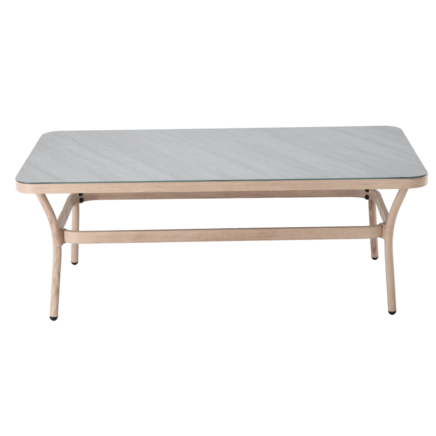 ZESTAW MEBLI ALUMINIOWYCH "VALLETTA" (SOFA + 2 FOTELE + STOLIK) BEŻOWY + SZARE PODUSZKI - obrazek 15