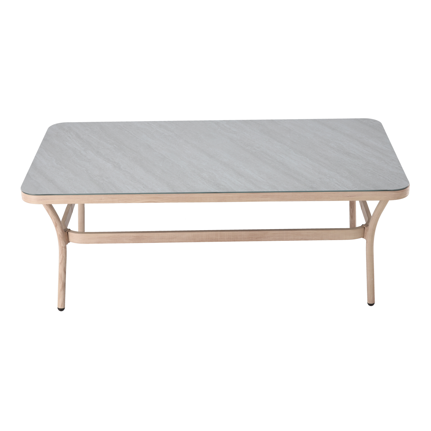 ZESTAW MEBLI ALUMINIOWYCH "VALLETTA" (SOFA + 2 FOTELE + STOLIK) BEŻOWY + SZARE PODUSZKI - obrazek 14