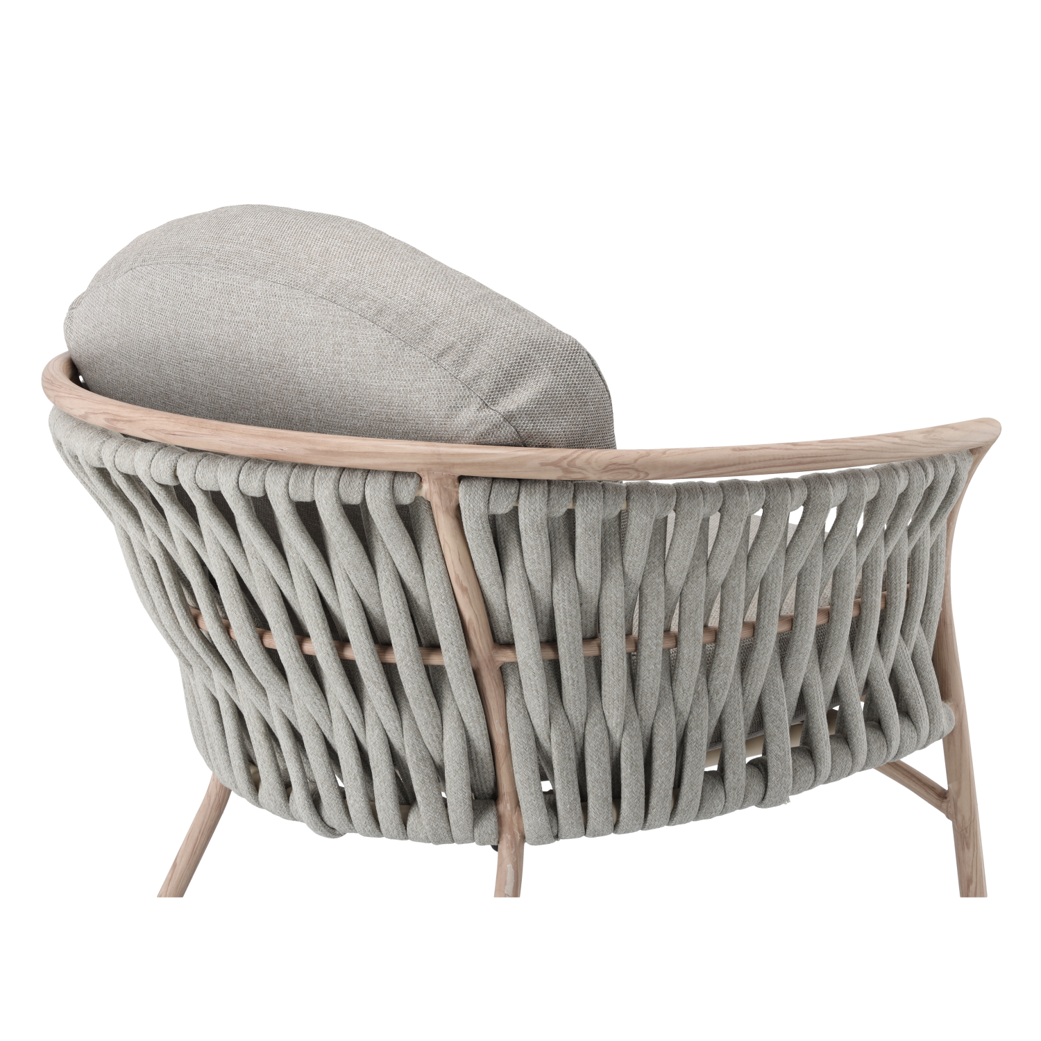 ZESTAW MEBLI ALUMINIOWYCH "VALLETTA" (SOFA + 2 FOTELE + STOLIK) BEŻOWY + SZARE PODUSZKI - obrazek 8
