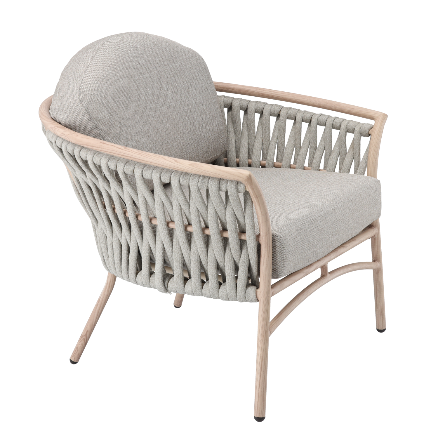 ZESTAW MEBLI ALUMINIOWYCH "VALLETTA" (SOFA + 2 FOTELE + STOLIK) BEŻOWY + SZARE PODUSZKI - obrazek 6