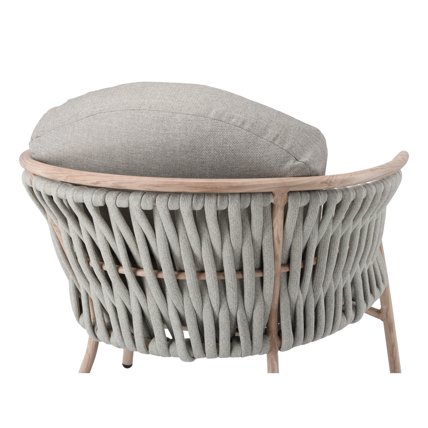 ZESTAW MEBLI ALUMINIOWYCH "VALLETTA" (SOFA + 2 FOTELE + STOLIK) BEŻOWY + SZARE PODUSZKI - obrazek 9