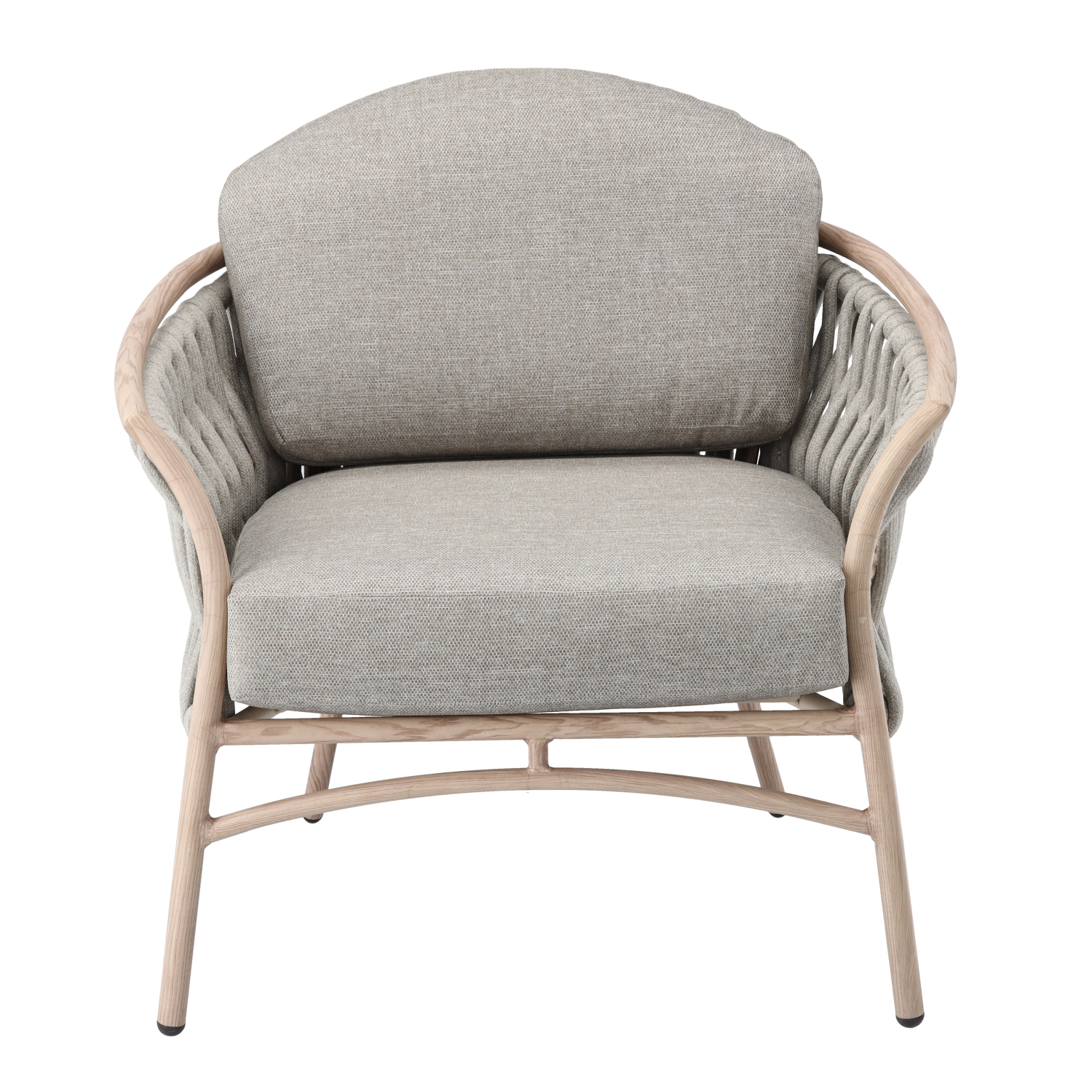 ZESTAW MEBLI ALUMINIOWYCH "VALLETTA" (SOFA + 2 FOTELE + STOLIK) BEŻOWY + SZARE PODUSZKI - obrazek 7