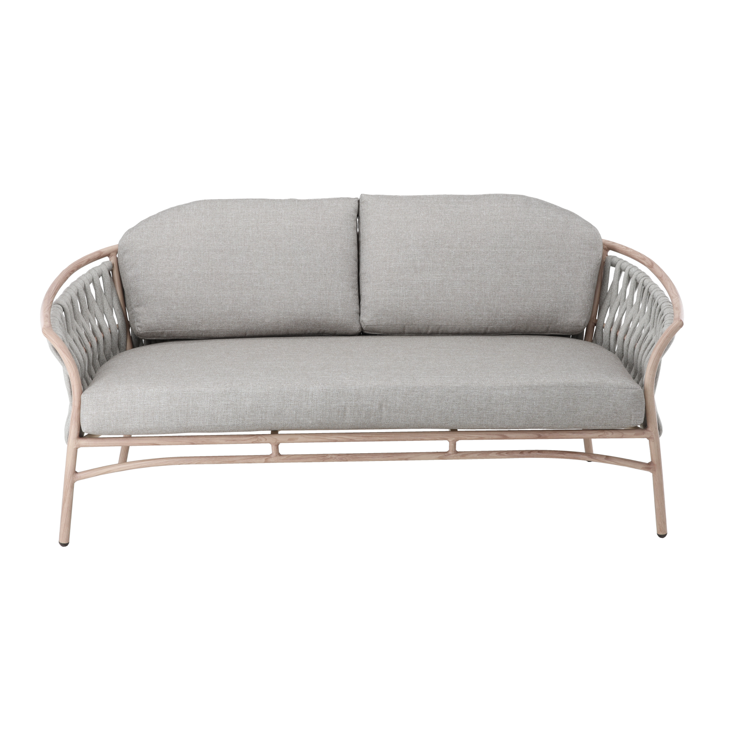 ZESTAW MEBLI ALUMINIOWYCH "VALLETTA" (SOFA + 2 FOTELE + STOLIK) BEŻOWY + SZARE PODUSZKI - obrazek 10