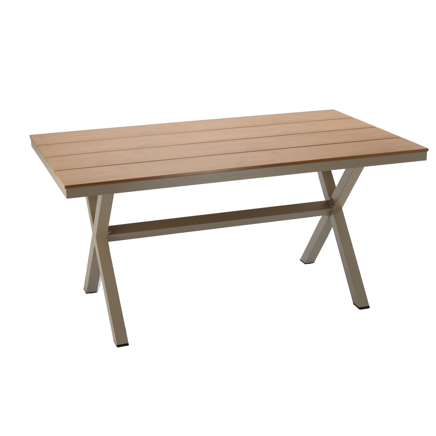 STÓŁ OGRODOWY ALUMINIOWY BEŻOWY 150 x 90 x 74 CM - obrazek 3