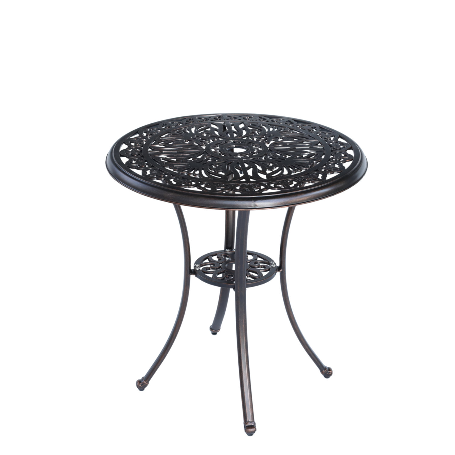 STÓŁ ALUMINIOWY "DANBURY" ANTYCZNY BRĄZ dia68 x 70 CM OKRĄGŁY - obrazek 2