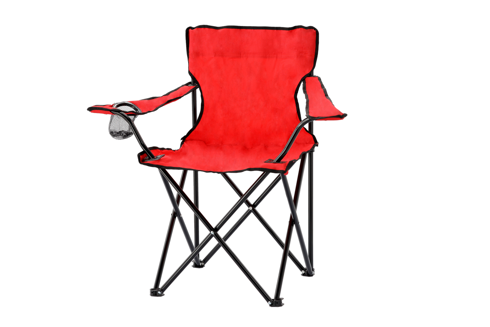 KRZESŁO TURYSTYCZNE/WĘDKARSKIE SKŁADANE CZERWONE 50x50x80 cm - obrazek 2