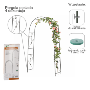 PERGOLA OGRODOWA 114 x 37 x 230 CM (+KOTWY)