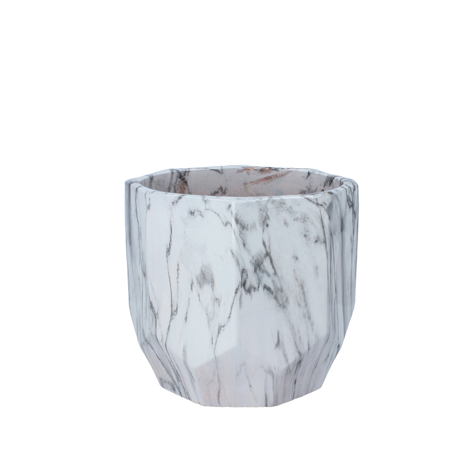 OSŁONKA CERAMICZNA NA DONICZKĘ 18 x 18 x 17 CM EFEKT MARMURU *5658