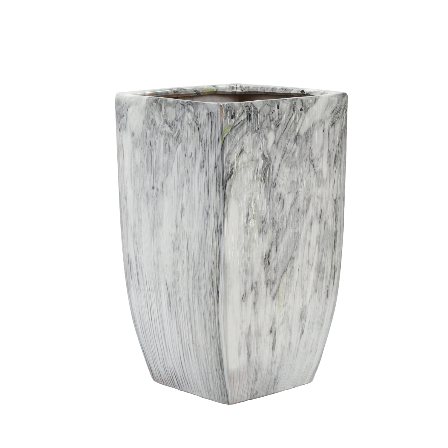 OSŁONKA CERAMICZNA NA DONICZKĘ 32,5 x 32,5 x 56 CM EFEKT MARMURU *5740