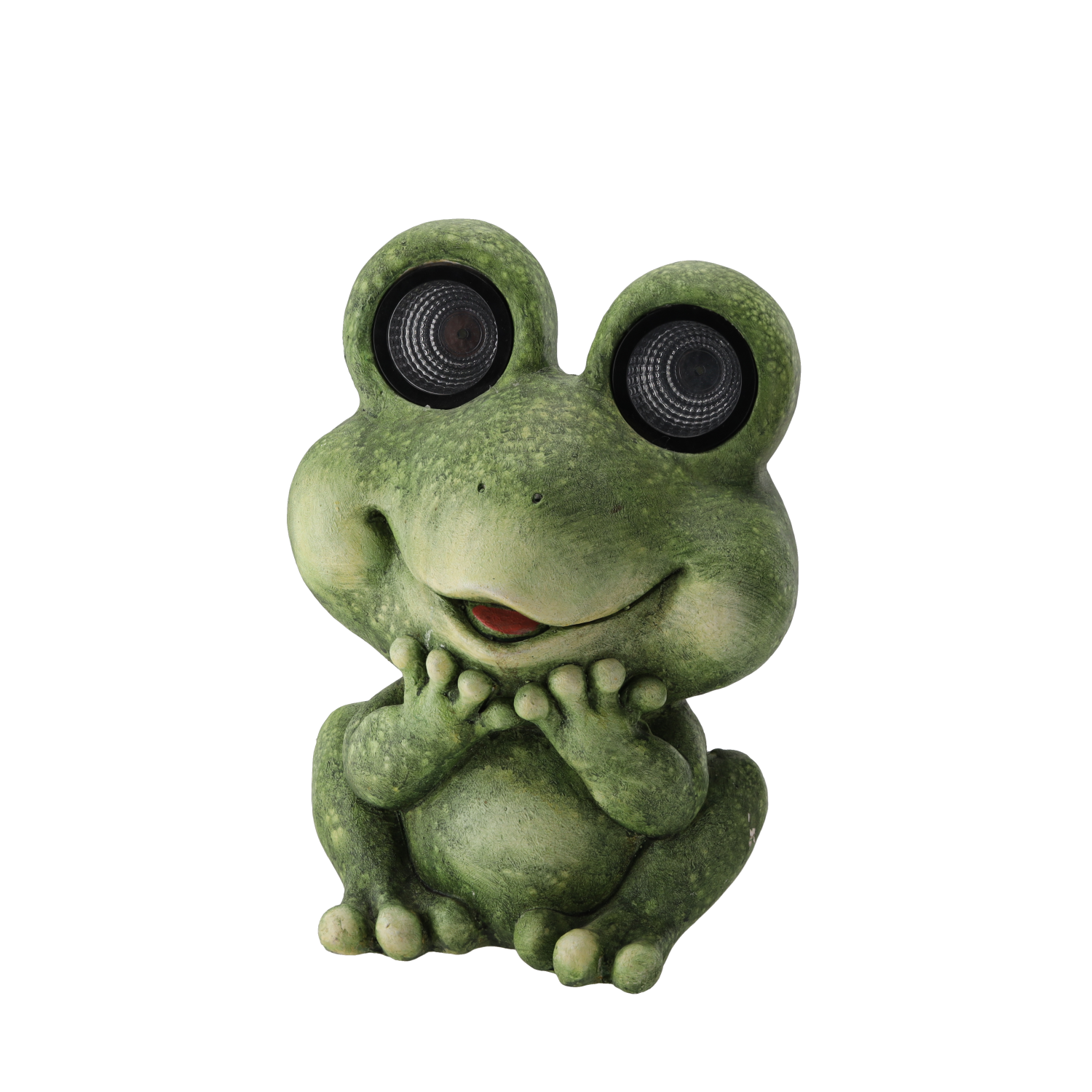 FIGURKA OGRODOWA - ŻABA ZE ŚWIECĄCYMI OCZAMI 26 x 20,5 x 35 CM LED *7133