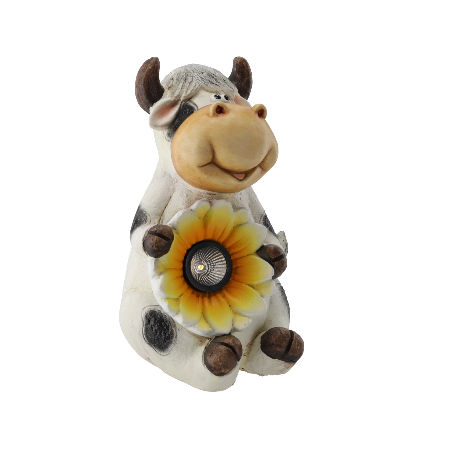 FIGURKA OGRODOWA - KROWA Z KWIATEM 19 x 22 x 23 CM LED *7270 - obrazek 2