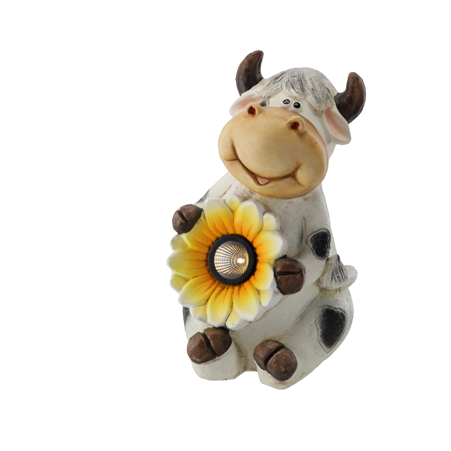 FIGURKA OGRODOWA - KROWA Z KWIATEM 19 x 22 x 23 CM LED *7270 - obrazek 3