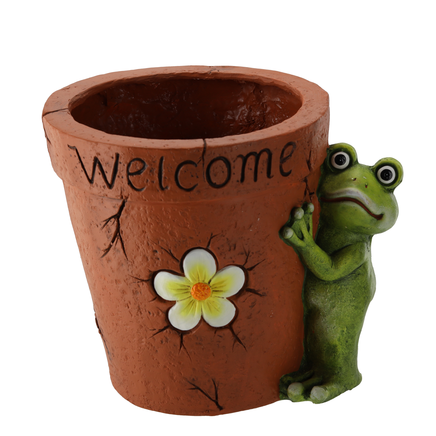 DONICZKA OGRODOWA - Z ŻABĄ I KWIATEM "WELCOME" 37 x 30 x 31 CM *7317