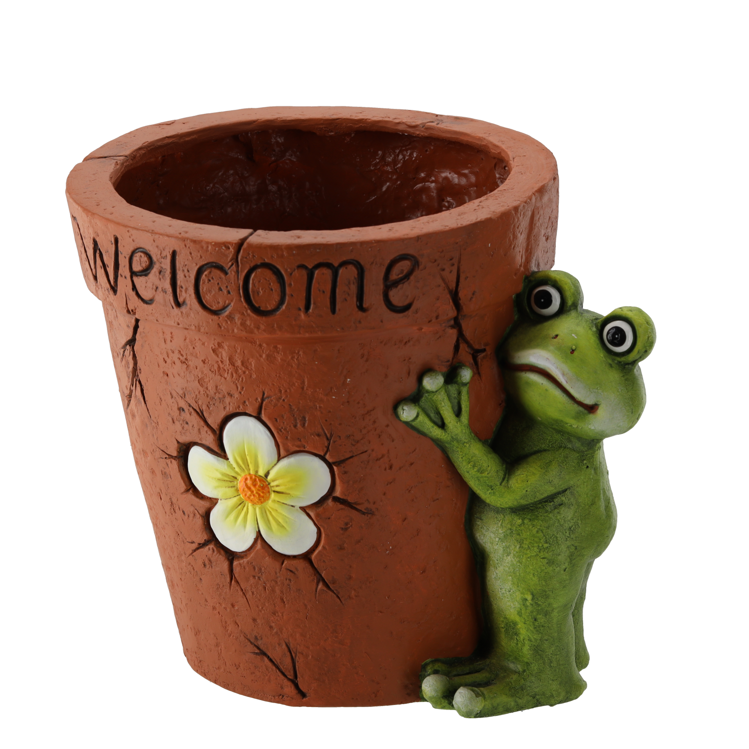 DONICZKA OGRODOWA - Z ŻABĄ I KWIATEM "WELCOME" 37 x 30 x 31 CM *7317 - obrazek 2