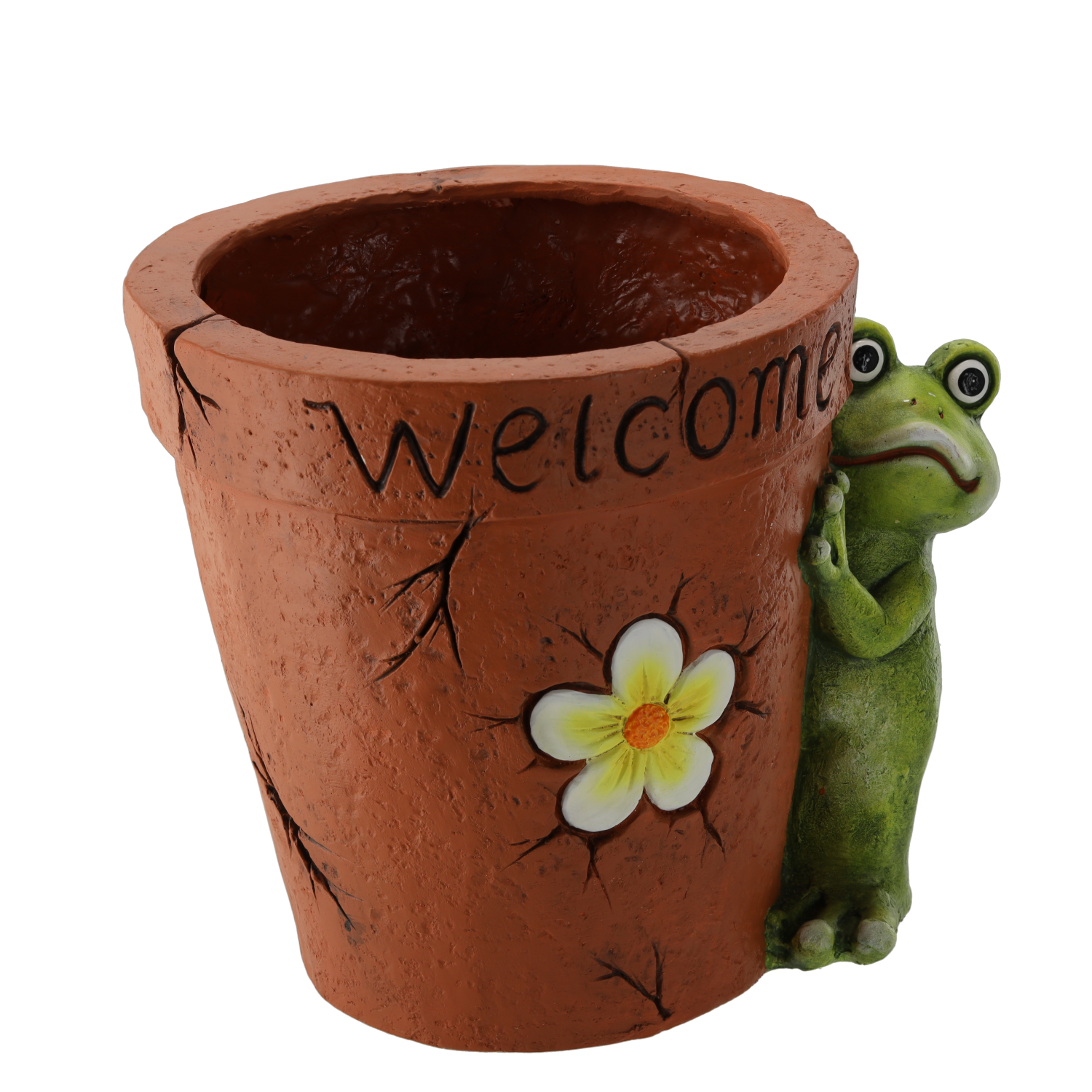 DONICZKA OGRODOWA - Z ŻABĄ I KWIATEM "WELCOME" 37 x 30 x 31 CM *7317 - obrazek 3