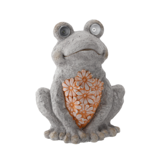 FIGURKA OGRODOWA - ŻABA ZE ŚWIECĄCYMI OCZAMI 27,3 x 20,8 x 34,5 CM LED *7461