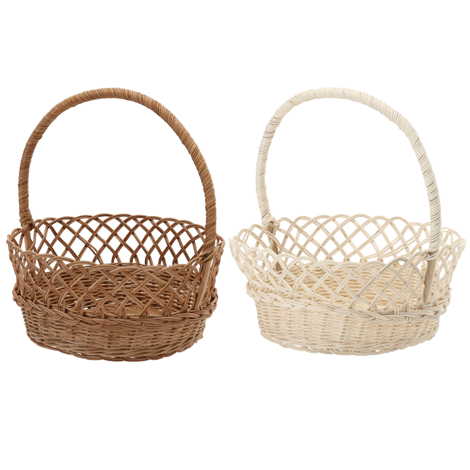 KOSZYK RATTANOWY Z UCHWYTEM OWALNY 29 x 25 x H:13/30 CM *4200