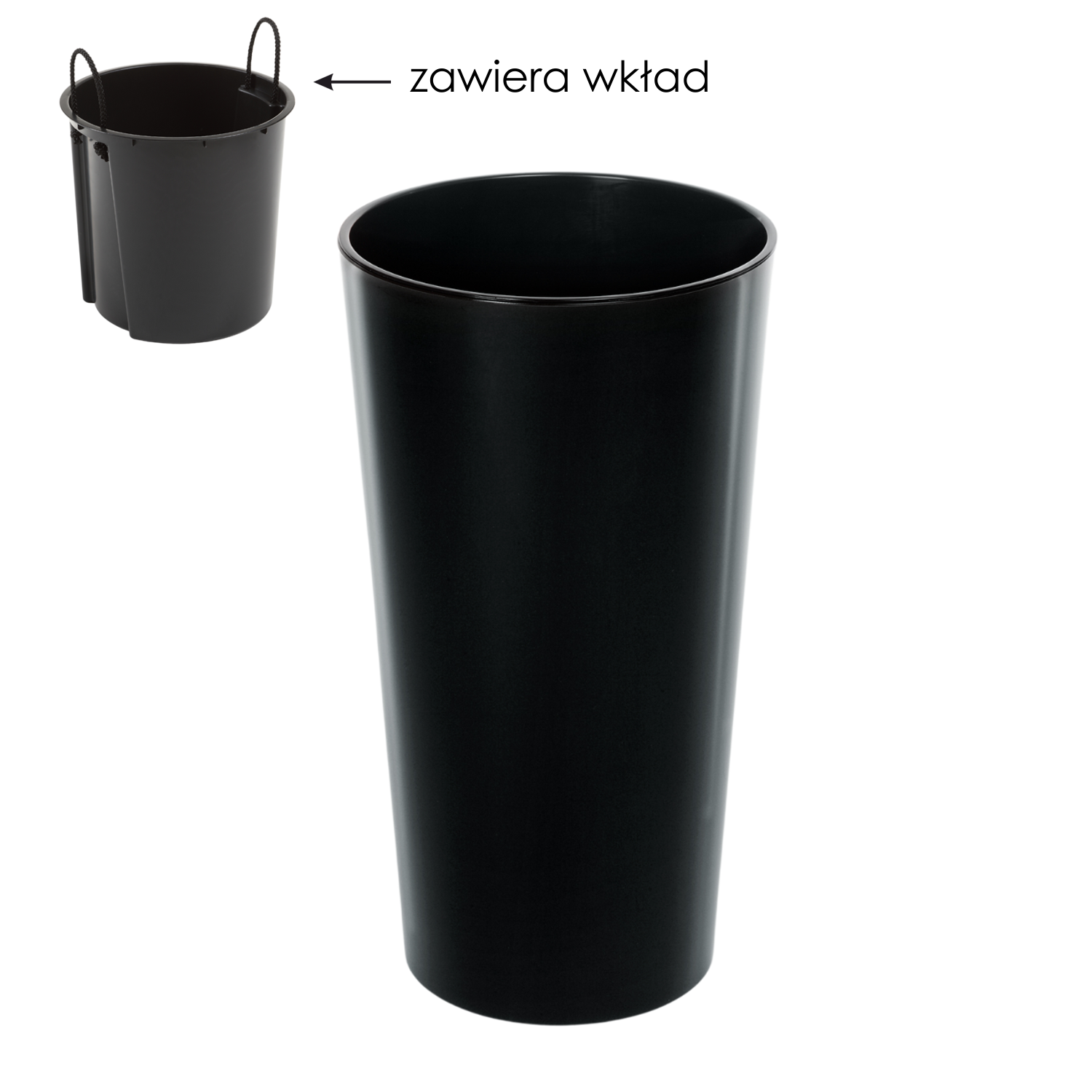 DONICZKA LILIA 300 MM Z WKŁADEM – CZARNY*45464 - obrazek 2