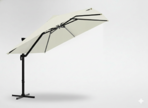 PARASOL OGRODOWY "ROMA" 3 x 4 M BEŻOWY Z POKROWCEM