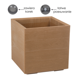 KWIETNIK KARO 400X400 DESKA-NATURALNE DREWNO*88844