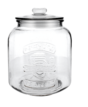 SŁÓJ 5,3 L Z NAPISEM I POKRYWĄ SZKLANĄ *9839