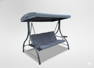 HUŚTAWKA OGRODOWA 194 x 120 x 174 CM ANTRACYT Z FUNKCJĄ LEŻANKI PREMIUM
