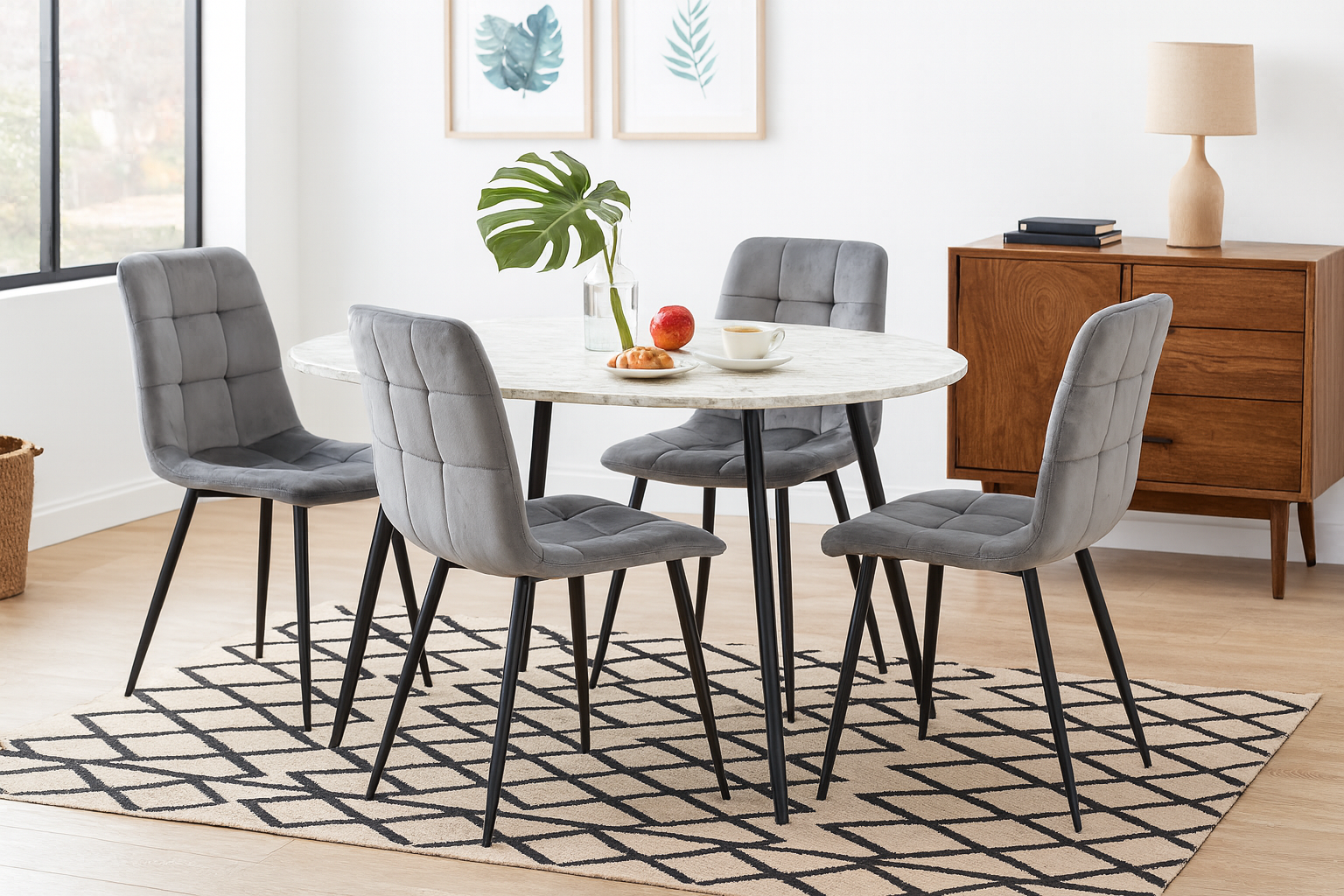 KRZESŁO NOWOCZESNE WELUROWE SZARE *2937 - obrazek 4