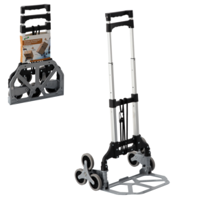 WÓZEK SCHODOWY TRÓJKOŁOWY SKŁADANY ALUMINIOWY 47,5 x 47,5 x 100 CM UDŹWIG: 35 KG / 70 KG