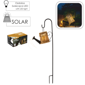 LAMPA SOLARNA 24,5 x 12 x 110 CM KONEWKA RATTAN 33 LED CIEPŁY BIAŁY *6024