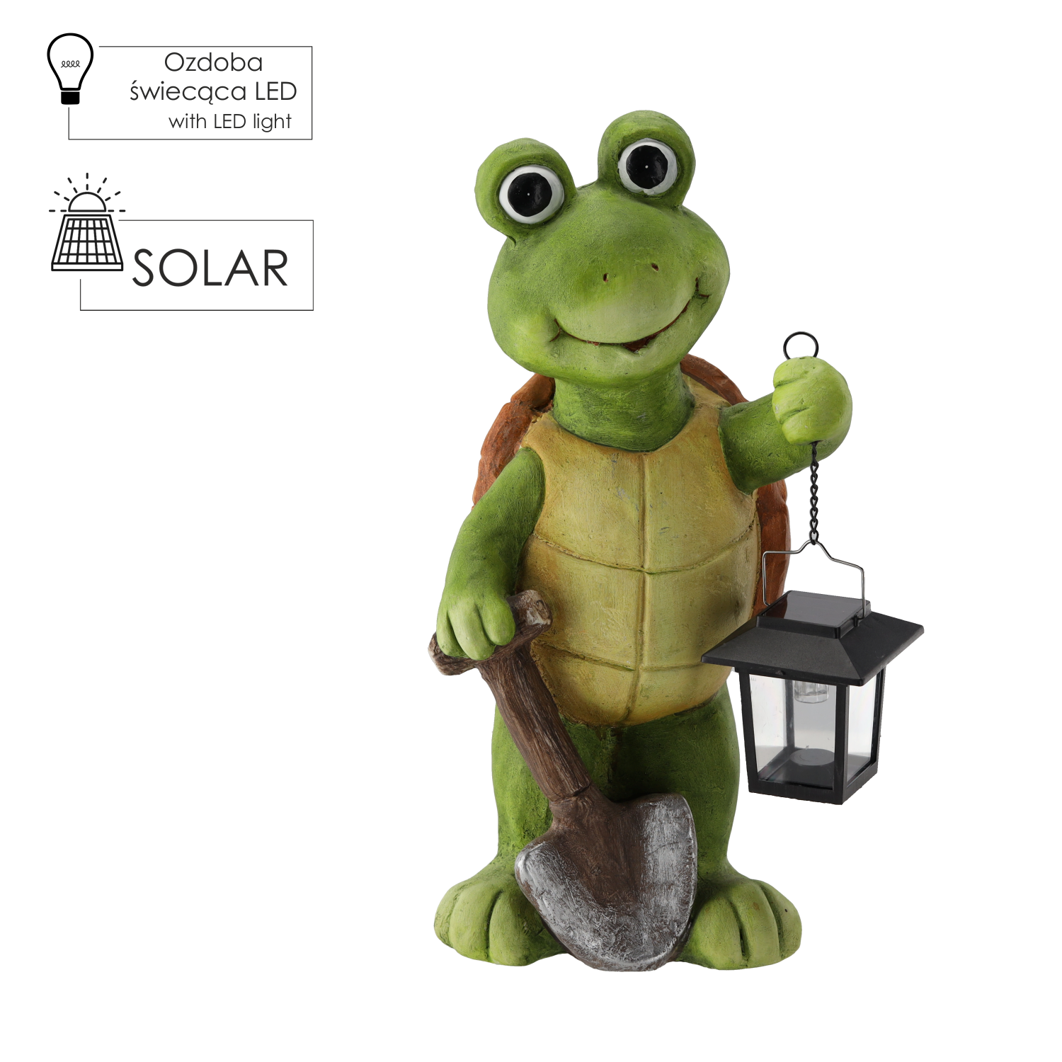 FIGURKA OGRODOWA - ŻÓŁW Z LATARNIĄ 20,7 x 17 x 42,5 CM LED *7171 - obrazek 4