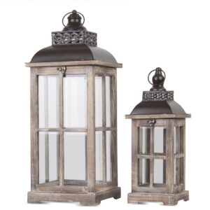 Lampion Drewniany Kpl. 2 Szt.