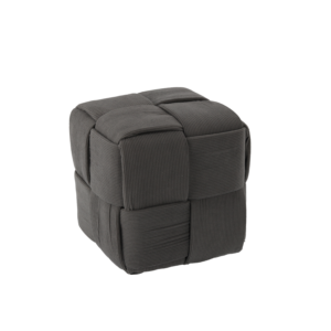 PUFA KOSTKA PLECIONA 34 x 34 x 34 CM CIEMNOSZARA *6038