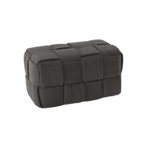 PUFA PROSTOKĄTNA PLECIONA 52 x 28 x 28 CM CIEMNOSZARA *5895