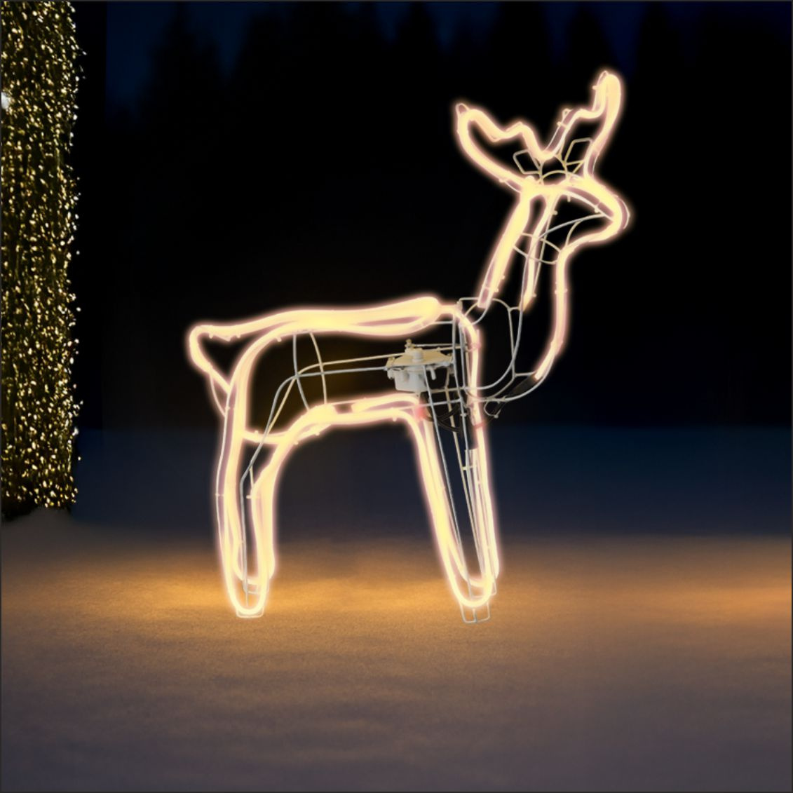 ŚWIĄTECZNY RENIFER Z RUCHOMĄ GŁOWĄ NEON LED 64 x 22 x 70 CM CIEPŁY BIAŁY WEWN/ZEWN *8363 - obrazek 2