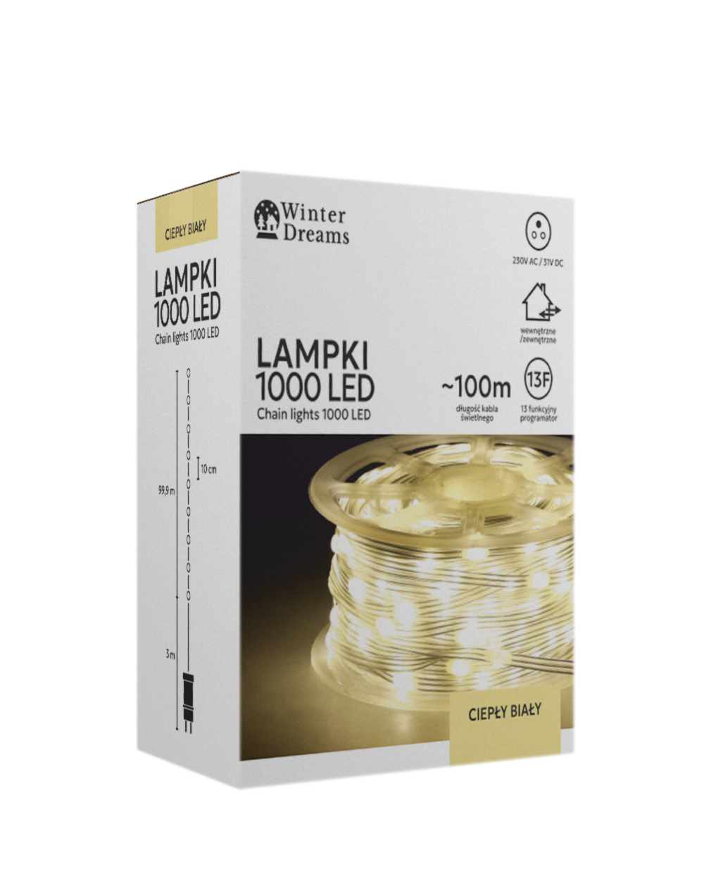 LAMPKI LED MICRO NA SZPULI 1000L CIEPŁY BIAŁY, DŁ. 3 + 100 M *8554 - obrazek 2