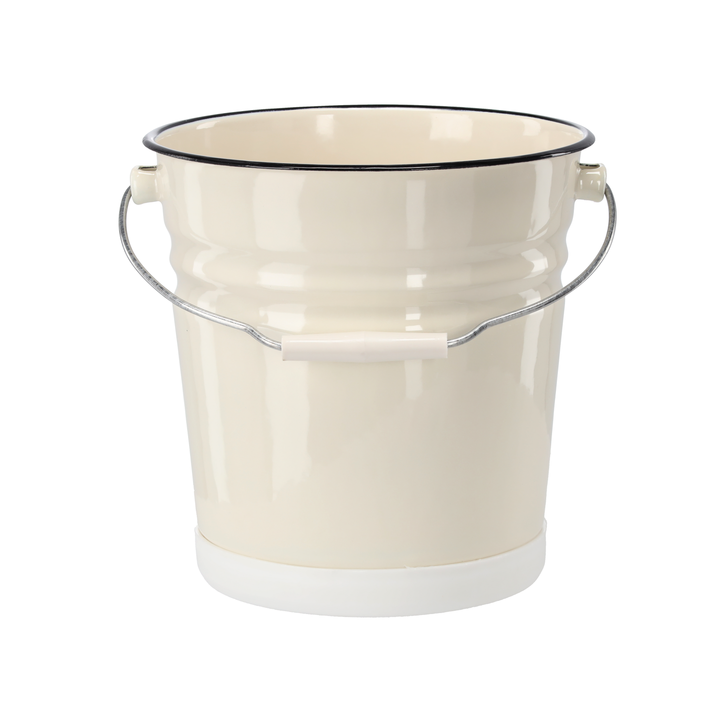 WIADRO EMALIOWANE 12 L 26 CM KREMOWE *6062 - obrazek 2