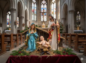 ŚWIĘTA RODZINA - ZESTAW 3 FIGUR 60 CM polyresin