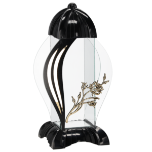 LAMPION M RÓŻA CZARNY 39CM*4123