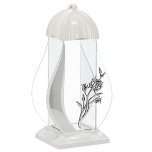 LAMPION M RÓŻA BIAŁY 39CM*4130