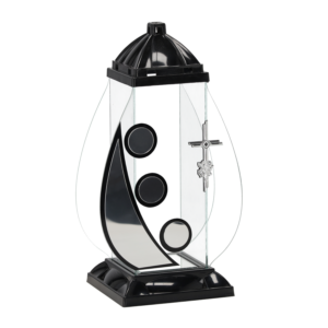 LAMPION ART DECO  KRZYŻ CZARNY  39CM*4161