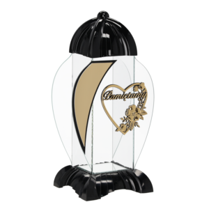 LAMPION ART DECO SERCE  CZARNY 39CM*4185